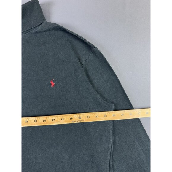 Rare Vintage 90s Polo Ralph Lauren Turtle Mock Neck Black Longsleeve Shirt Large - Picture 8 of 9